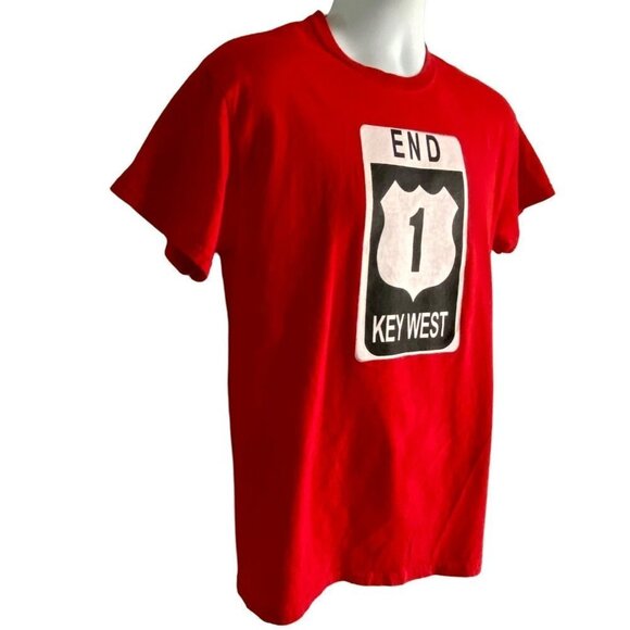 Key West Cotton Red Tee Shirt Gildan Size Medium - Picture 3 of 8